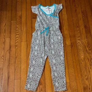 FabKids Monochrome Jumpsuit with Blue Accents